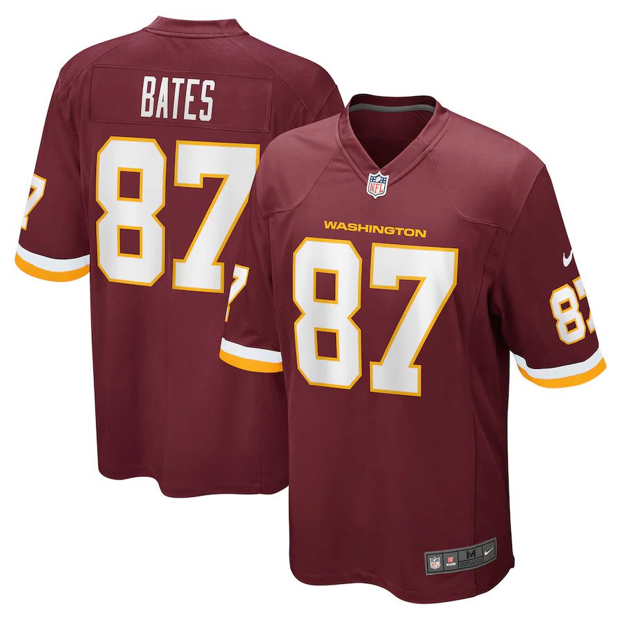 Men Washington Redskins #87 John Bates Nike Burgundy Game NFL Jersey